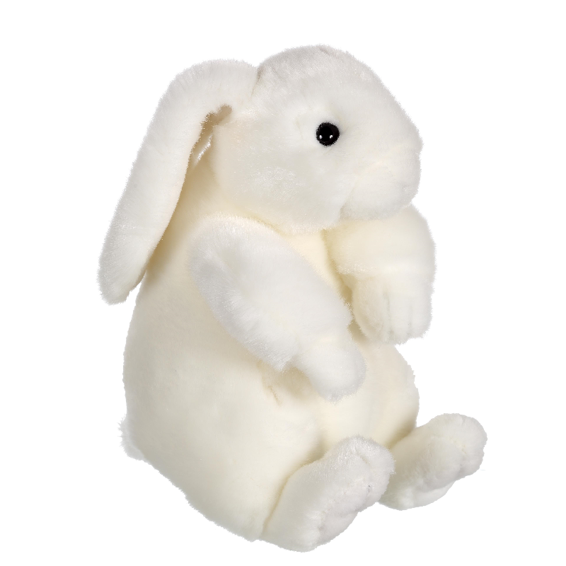  peluche lapin assis blanc 22 cm 